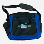 Voyager Black Blue Canvas Laptop Messenger Bag Travel Portfolio Very Good