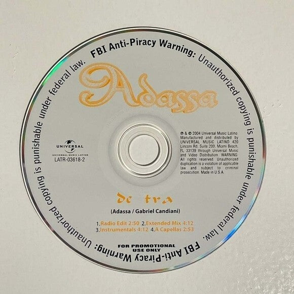 RARE CD Adassa  ‎– De Tra