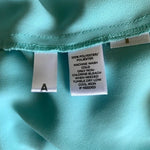 Loft Ann Taylor Light Teal Sheer Blouse SP Long Sleeve Button Front Pockets EXC