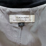 Tahari Arthur S Levine Womens Fitted Blazer 10 Black Textured Lined Work Jacket