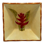 Sweet Olive Designs Jane Adams 3 PC Square Bowl Set 6 Tropical Floral Ceramic VG