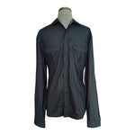 H&M Men's Black Button Front Dress Shirt L Long Sleeve 100% Cotton Good Plus
