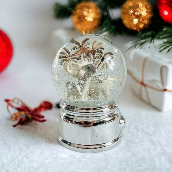 Things Remembered 2013 Musical Elephant Snow Globe 6.7" Born Free Christmas VG