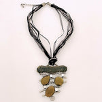 Crystal Rope Necklace Earrings Set Brown Rhinestone Costume Jewelry NWOT