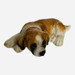 Dog Mate Cute Puppy Laying Dog Statue Saint Bernard Sculpture Dog Figurine