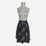 THE LIMITED Black White Floral Dot Silk Skirt Knee Length Women Size 10 Sheer VG