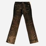 Dolce Gabbana Brown Cotton Velvet Corduroy Jeans Chameleon Color Women 8