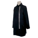MANGO Black Lightweight Jacket Women’s Zip Front Coat Size M Pre-Loved Peacoat
