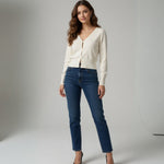 Zara Ivory Long Sleeve Button Up Sweater Cardigan Women’s Top Size L Fits M NWOT