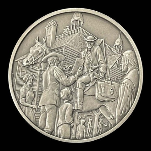 Franklin Mint History of Colonial America Pewter Medal Boston News-Letter VG