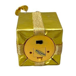 Vintage 3D Musical Christmas Ornament Gold Gift Shape Working Music Box