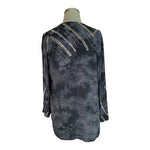 Chaser Women's Gray Silver Tie-Dye Beaded Duster Cardigan XS Kimono Viscose VG