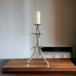 Tall Brass Silver Stag Antler Candelabra Candle Holder 25" Centerpiece