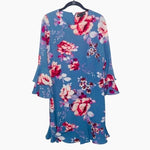 JILL Jill Stuart Floral Bell Sleeve Ruffled Sheath Dress Size L NWT