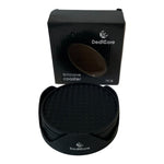 Silicone Coaster Set 7 Piece Black with Holder 4.5" Non-Slip Drink Coasters New