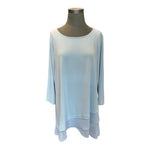 Alfani Women's Light Blue Chiffon Layered Top XXL Sheer 3/4 Sleeve Relaxed VG