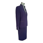 John Meyer Vintage Beaded Pencil Skirt Suit Violet Size 10 NWT