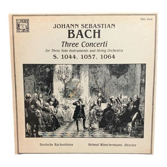 LP Johann Sebastian Bach  - Three Concerti For Three Solo Instruments And String