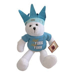 New York Statue of Liberty Bear Plush 12.5" Blue White Souvenir Stuffed Animal