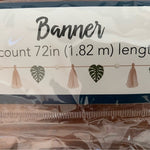 Horizon Group USA Monstera Leaves Banner 72 Fringe Hanging Indoor Decoration New
