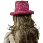 Vintage BETMAR Hot Pink Straw Bucket Hat Women Beach Sun Protection One Size