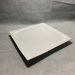 Square Dinnerware Bianco Nero Wave Serving Platter Embossed Swirl Ceramic Plate