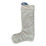 Berkshire Christmas Stocking 19" Glitter Hooked White Silver NWT