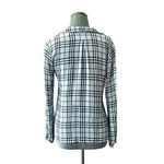 Majorelle Black Plaid Ruffle Marina Blouse XS Long Sleeve Sheer Revolve Top