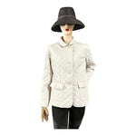 VAN HEUSEN Womens Beige Quilted Puffer Jacket Size M Button Front Lightweight VG