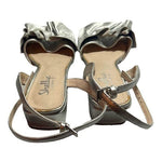 Shellys London Denaira Silver Leather Block Heel Sandals Women’s Size 6