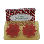 Avon Poinsettia Floating Candles Set of 2 Holiday Fragranced NIB