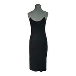 Victoria's Secret Black Modal Rib Nightgown XS Leopard Print Trim Slip Dress EXC