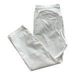 Nautica Womens White Tencel Ankle Trousers S 34 Mid Rise Fitted Cotton Blend NWT