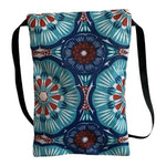 Mini Pocket Bag Blue Red Floral Nylon Wetbag Front Badge Strap VG