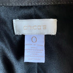Chico's Women's Pewter Metallic Lined Blazer 0 (S) Button Front Long Sleeve EXC