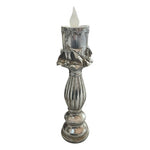 Vintage Style Single Stag LED Candelabra Battery Operated 15.5" Silver NIB