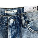 NWT Zara Pacsun Women's High Rise Ripped Denim Shorts Sz 27 Mid Blue Vintage NWT