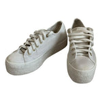 KEDS x KATE SPADE White Canvas Platform Lace-Up Sneakers Women’s Size 8.5