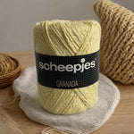 Vintage Scheepjes GRANADA Light Yellow Cotton Yarn Skein NWT Knitting Crochet