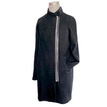 MANGO Black Lightweight Jacket Women’s Zip Front Coat Size M Pre-Loved Peacoat