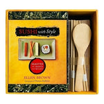 Sushi With Style Book Gift Set Bamboo Mat Chopsticks Paddle Recipe Kit NIB