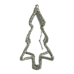 Pottery Barn Silver Beaded Christmas Tree Ornament Handcrafted Collectible