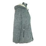 ZARA Trafaluc Women's Grey Teddy Bear Wool Blend Jacket Size M Hooded Quilted VG