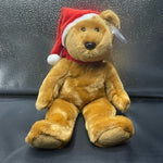 TY Beanie Buddies Christmas Holiday Brown Teddy Bear Plush Toy Rare Collectible