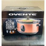 OVENTE 3.5L Copper Slow Cooker Crockpot SLO35ACO Ceramic Pot Glass Lid New