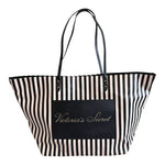 Victoria's Secret Weekend Tote Bag 21"x12"x5.5" Pink Sparkle Stripe Shopper EXC