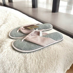 Dearfoams Pink Knit Thong Slippers Memory Foam Slip-On Women’s Size Large 9-10