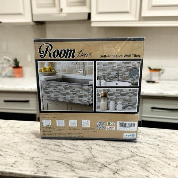 Art3d Self Adhesive Wall Tiles 10 Sheets 12x12 Grey Marble Vinyl Backsplash NIB