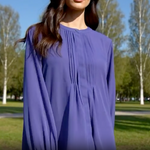 Banana Republic Women's Blue Long Sleeve Button Front Blouse Sz S VG