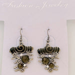 Crystal Rope Necklace Earrings Set Brown Rhinestone Costume Jewelry NWOT